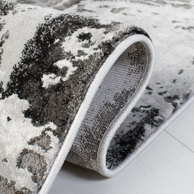 Steelside™ Ettinger Gray/Orange Rug & Reviews Wayfair